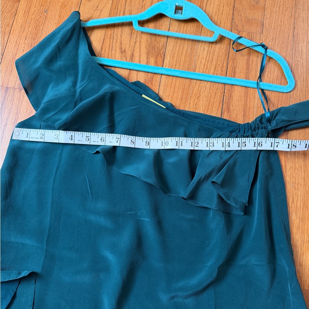 Silk One-Shoulder Ruffle Top - Picture 7 of 8